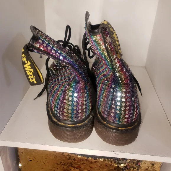 Dr Martins Rare Vintage 1990s 90s Club kid Disco Ball Boots - Picture 3 of 6